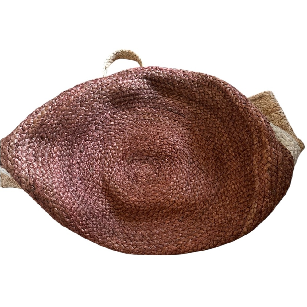 Free People Woven Tan and Brown Tote - Picture 5 of 8